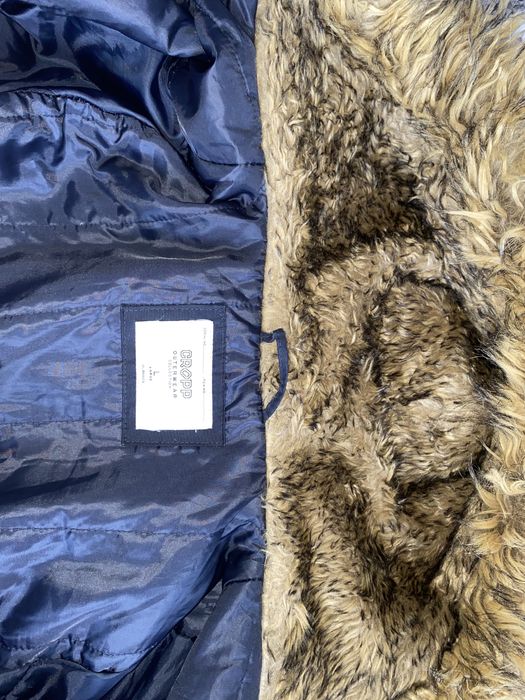 Długa kurtka zimowa Cropp granatowa