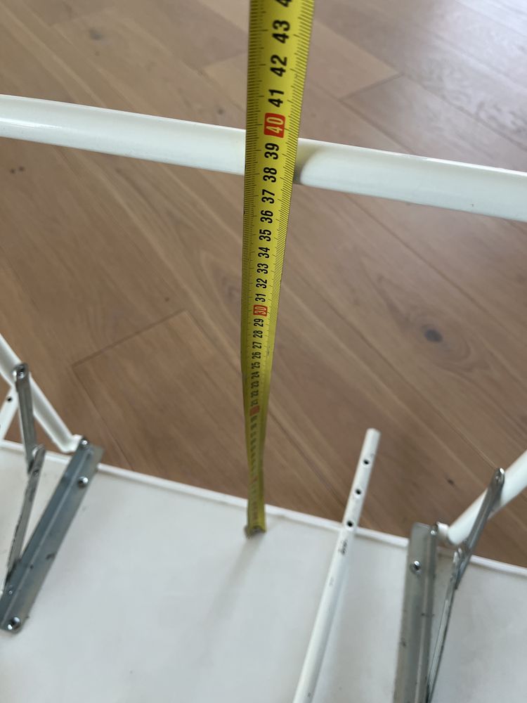 stolik balkonowy, na balustradę, balkon, do przyczepy, biały 40x60