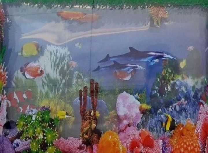 Картина-панно Аквариум с подсветкой и движущимися рыбками,новая