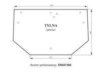 szyba tylna John Deere 5300, 5400, 5500, 5310, 5410, 5510 ACX115i