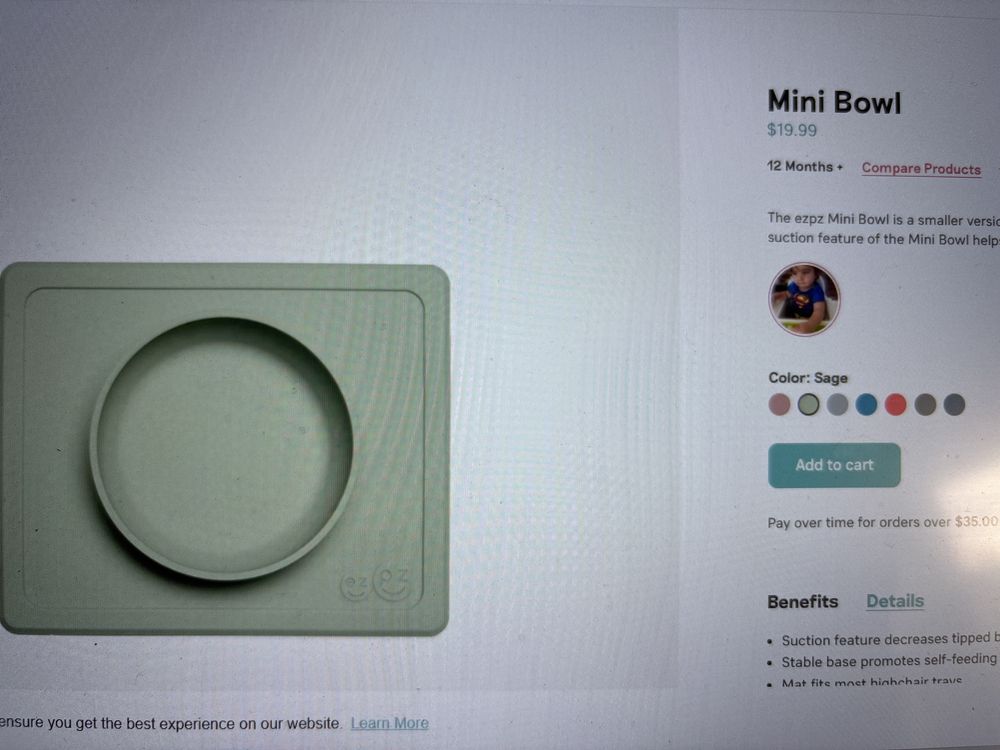 Prato Bébé - ezpz mini bowl c/ 1x tiny spoon