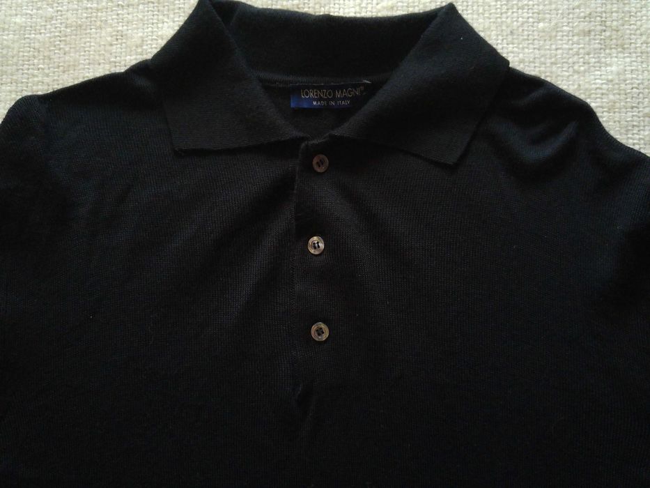 Sweter polo męski wełna merino