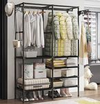 Вішалка стійка для одягу з полицями Simple Coat Rack Double Row