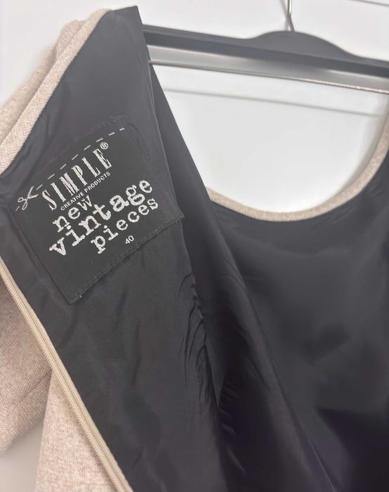 SIMPLE sukienka z baskiną inspiracja lata 50 60  WEŁNA