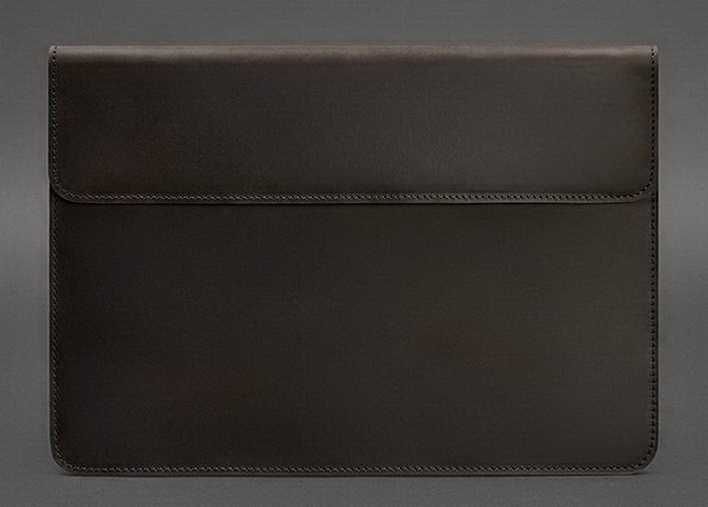 Шкіряний чохол-конверт на магнітах для MacBook 15 дюйм коричневий