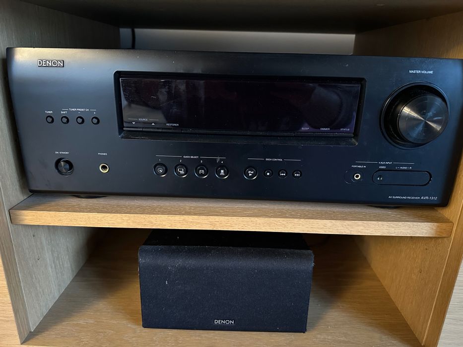 Denon AVR-1312, 5 głośników, subwoofer, pilot - stan bardzo dobry