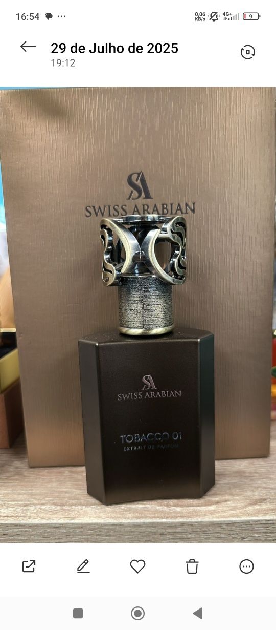 Extrait de parfum Swiss Arábian  Tobacco 01
