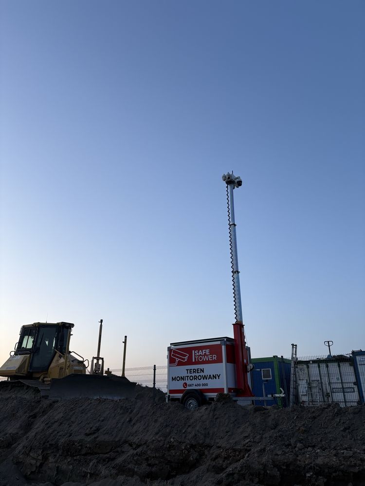Mobilna wieża monitoring kamery budowa ochrona safetower tower maszt
