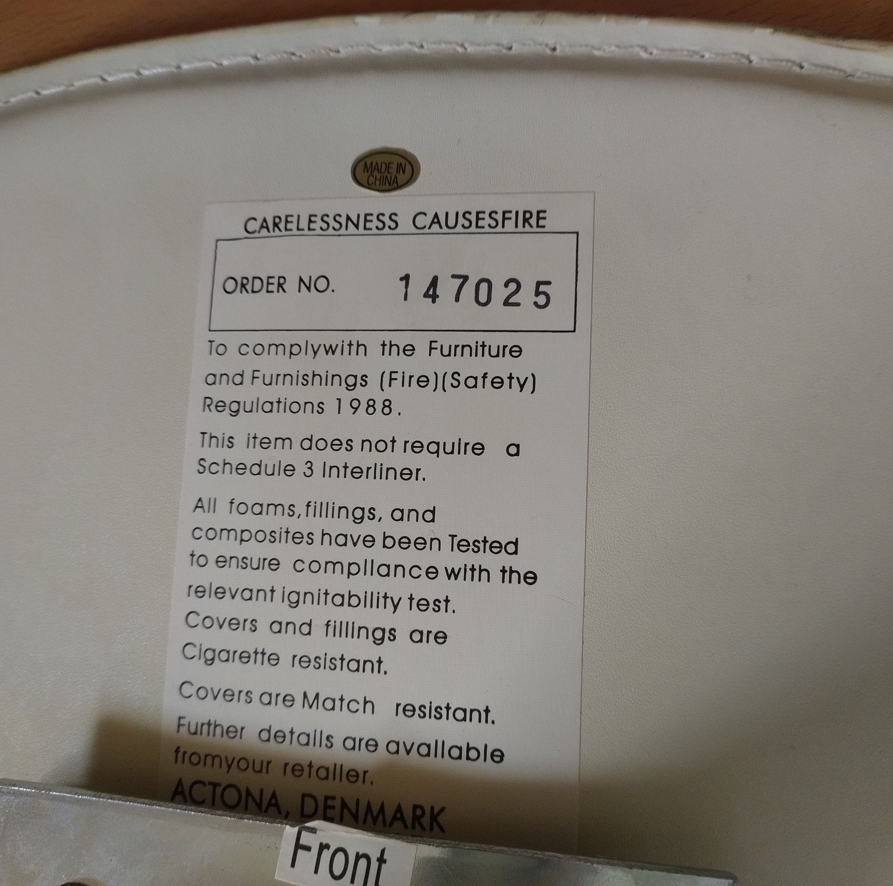 Hoker krzesło Actona obrorowe
