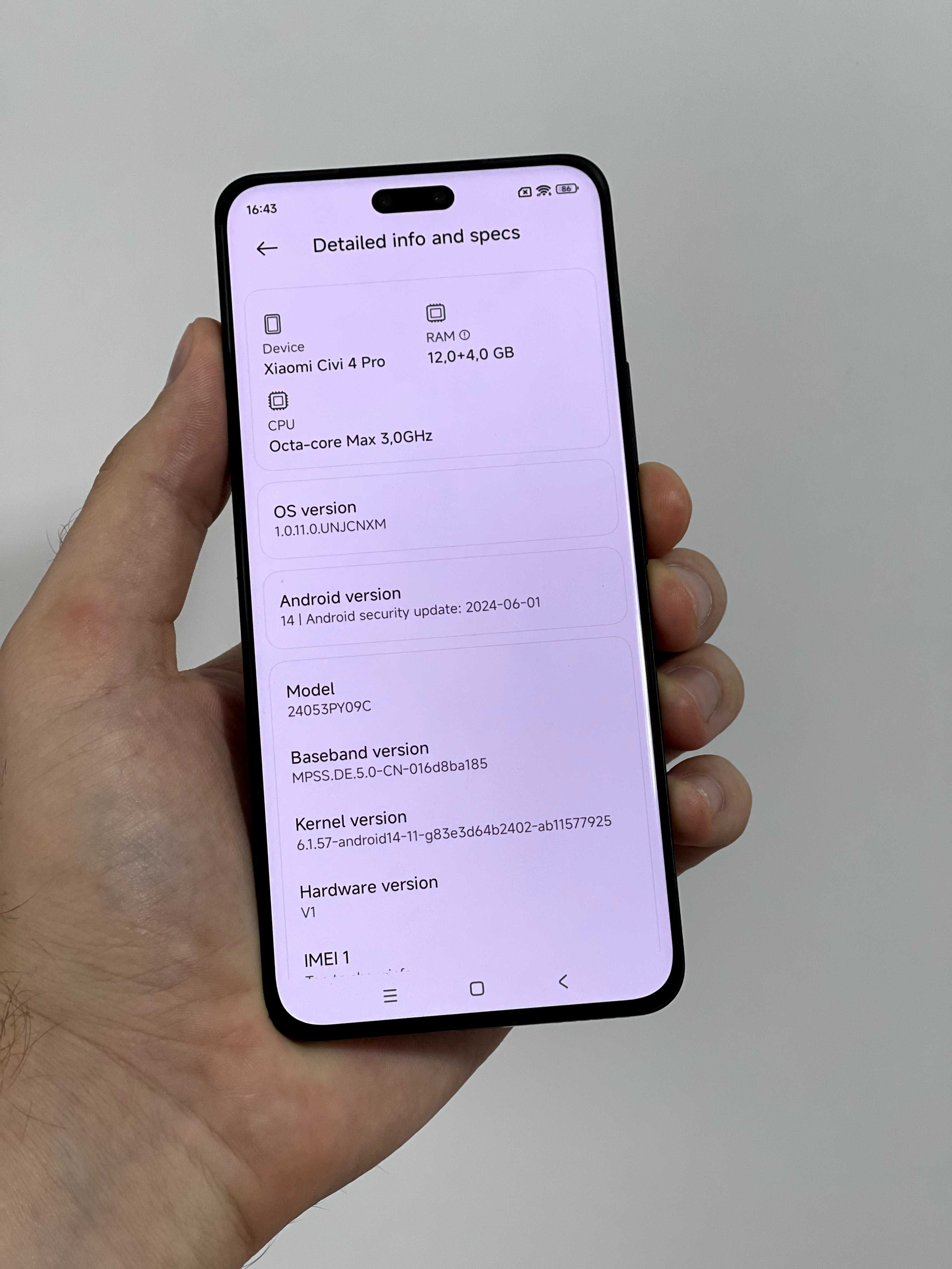 Xiaomi civi 4 pro 12+4/256 Qualcomm Snapdragon 8 gen3 мощный