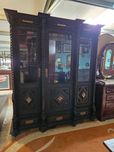 Excelente livreiro antigo em madeira maciça -