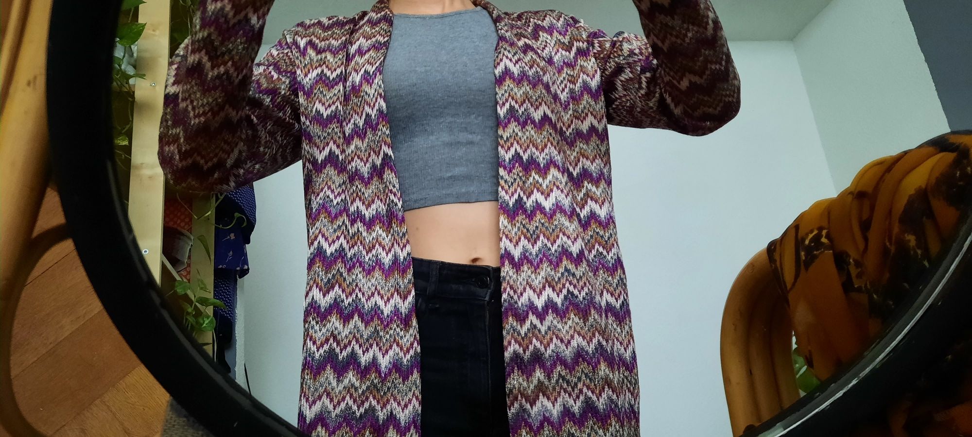Marynarka sweterkowa vintage hippie 36 s