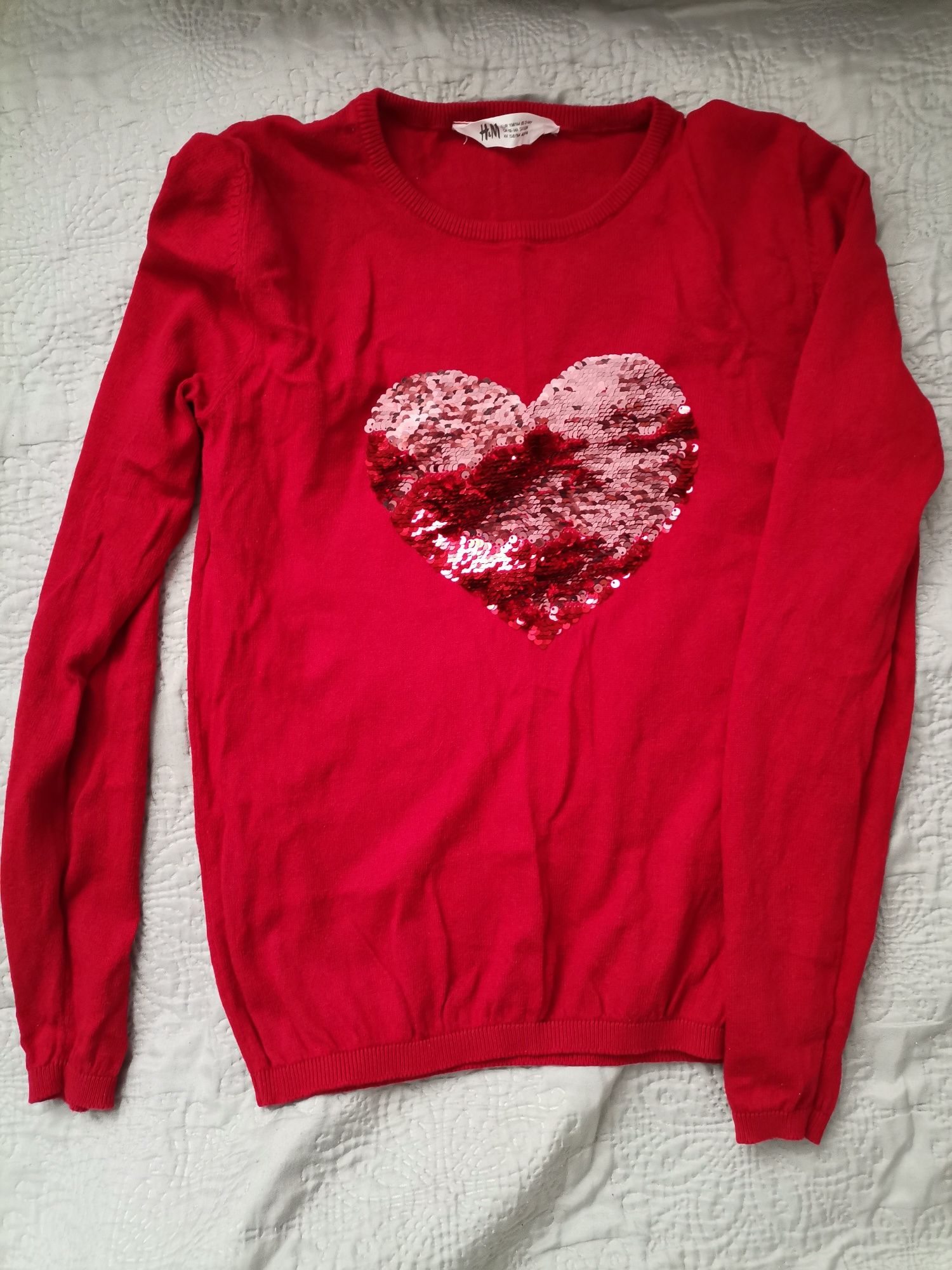Sweter dziewczęcy H&M serce