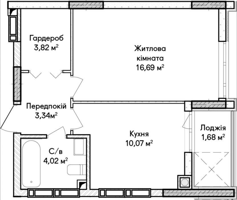 Найдешевші ціни: старт продажу нового будинку, 1к 39 м2 Розстрочка