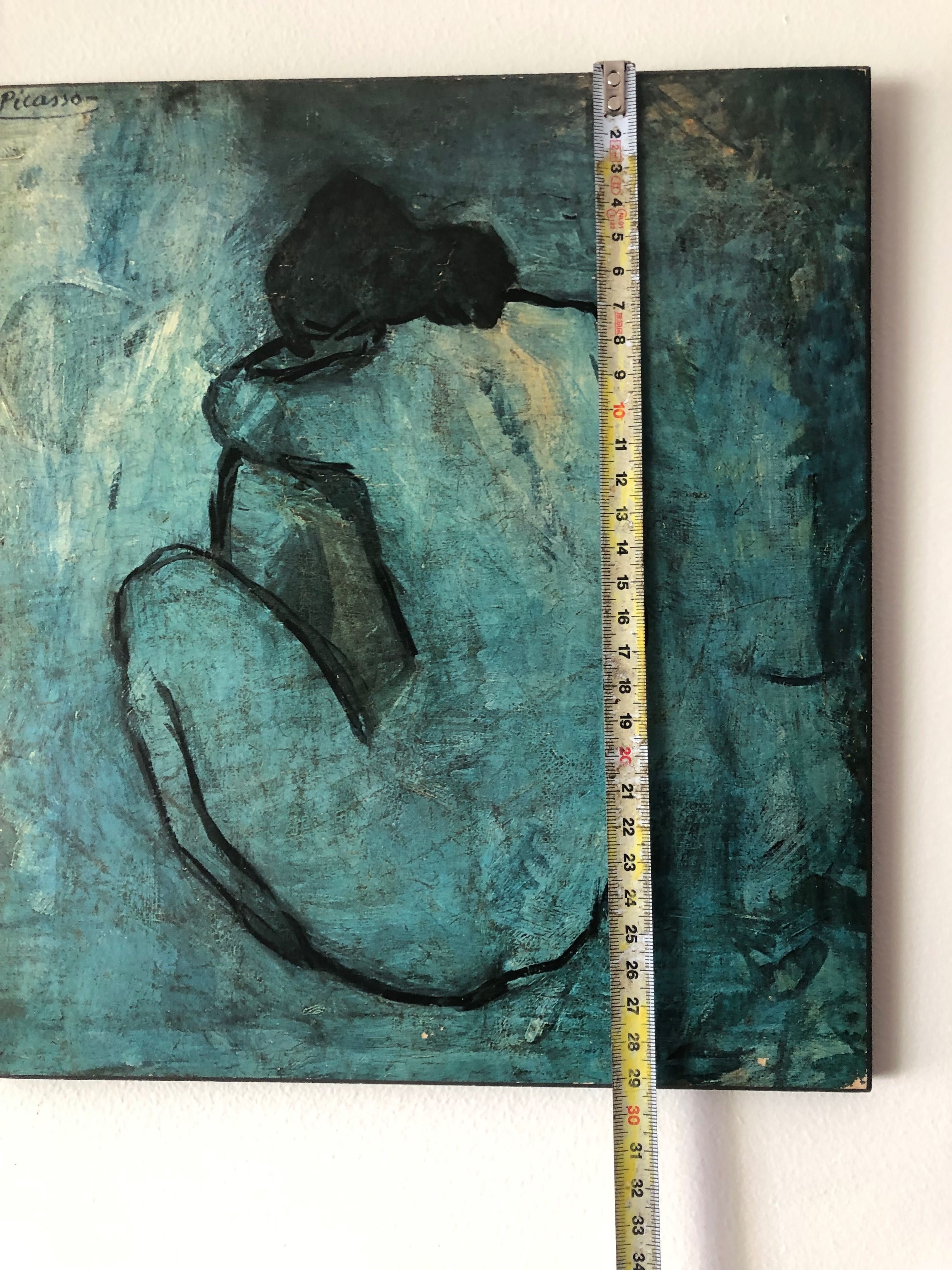 Quadro com replica Picasso Periodo Azul - 29 x 26 cm