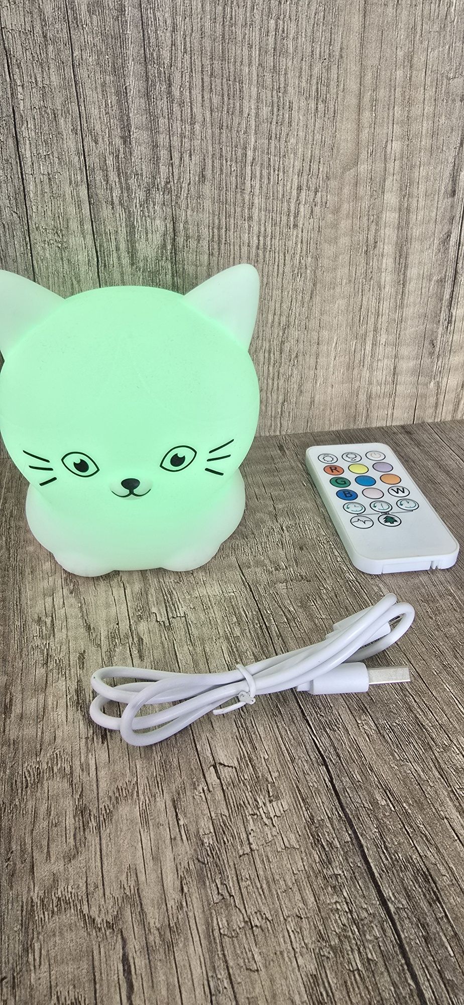 Lampka Nocna Kot Led Rgb Usb