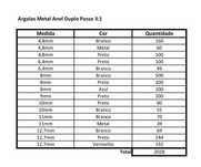 Argolas Metal Anel Duplo passo 3:1 Várias medidas e cores