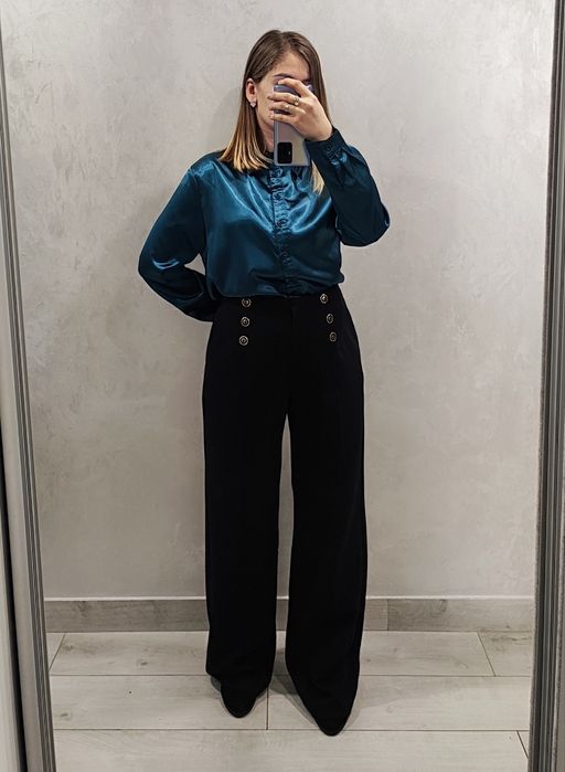 Брюки палаццо на високий зріст розмір L