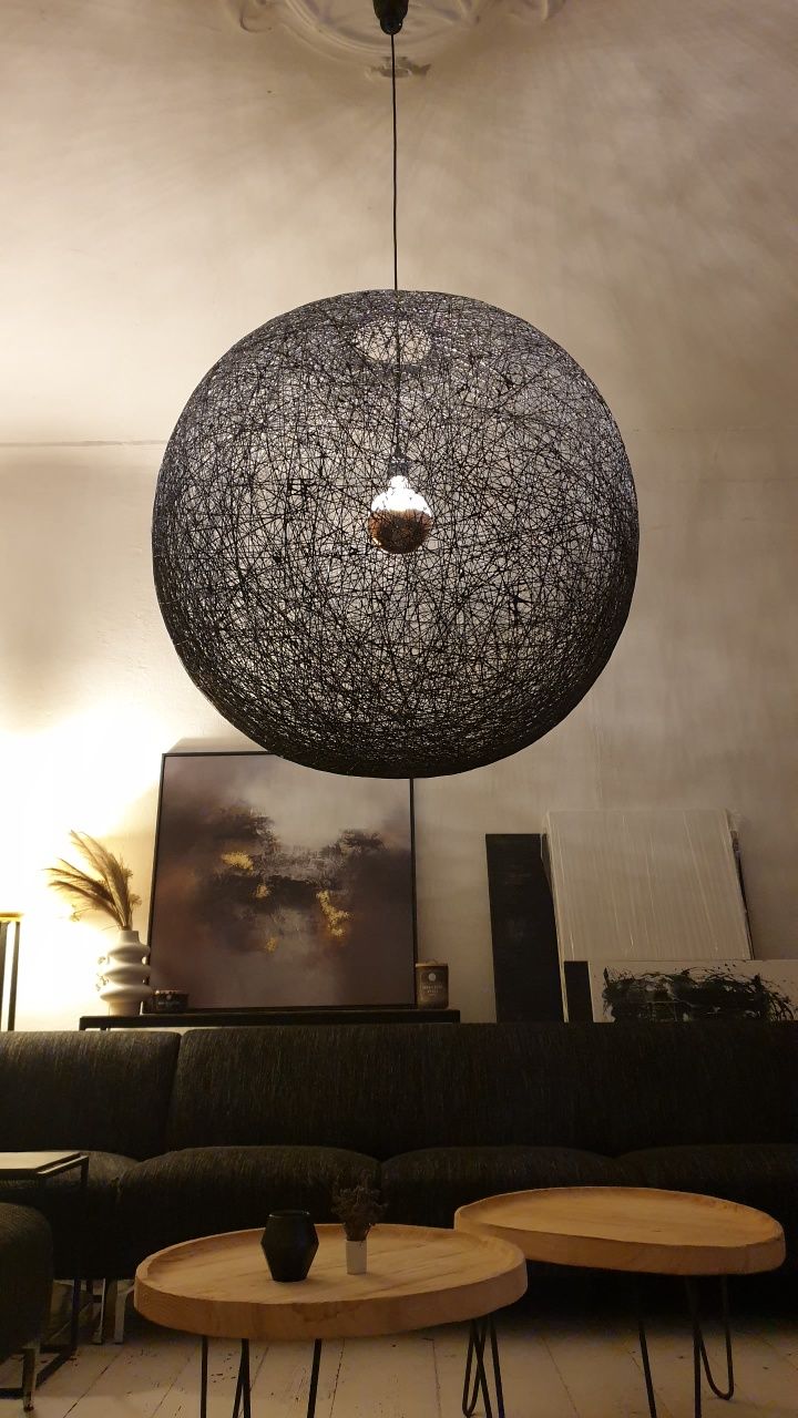 110cm Lampa insp Moooi Random wisząca duża czarna sznurkowa design