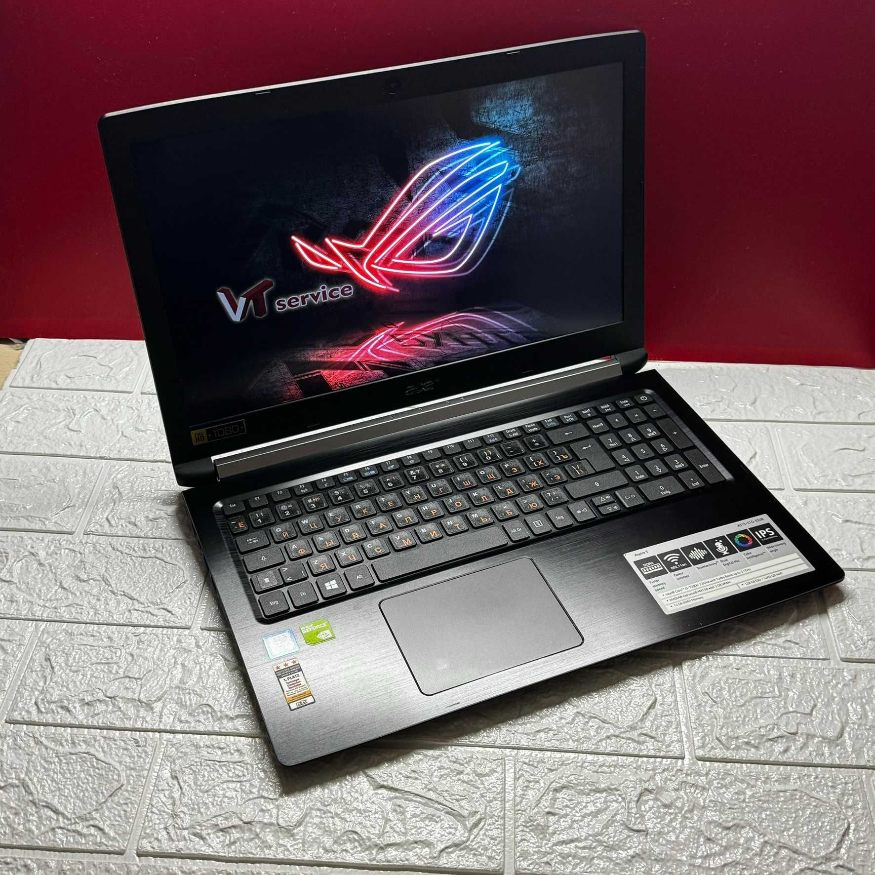 Acer Gamung i5-7200 12GbDDR4 SSD128+HDD1Tb GeForce MX150, 2Gb, DDR5