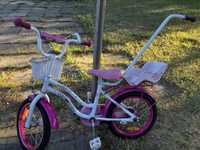 Rower rowerek 16 cali dla dziewczynki do nauki patyk siedzenie dla lal