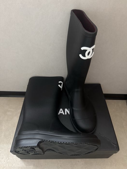 Гумові чоботи chanel, сапоги резинові