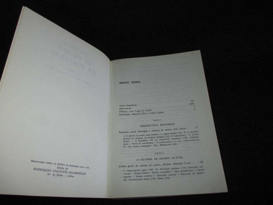 Livro Sistema de Ensino em Portugal Manuela Silva M. Isabel Tamen