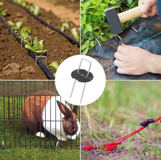 Szpilki Nierdzewne Stalowe Do Agro włókniny Agro tkaniny 40SZT + Ringi