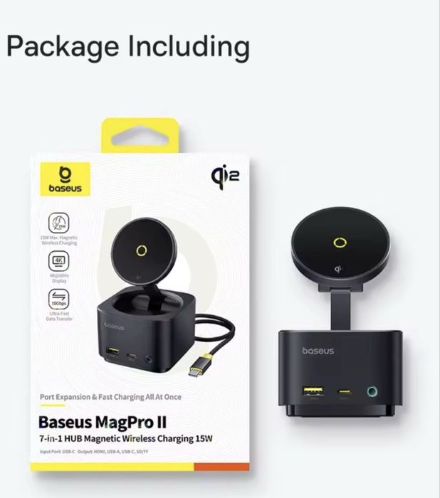 Бездротова зарядка + Hub Baseus MagPro 2 7-в-1