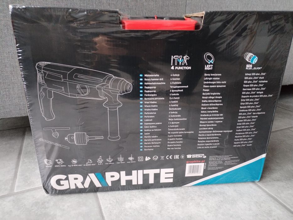 Młotowiertarka Graphite z uchwytem SDS Plus 900W w walizce polecam na