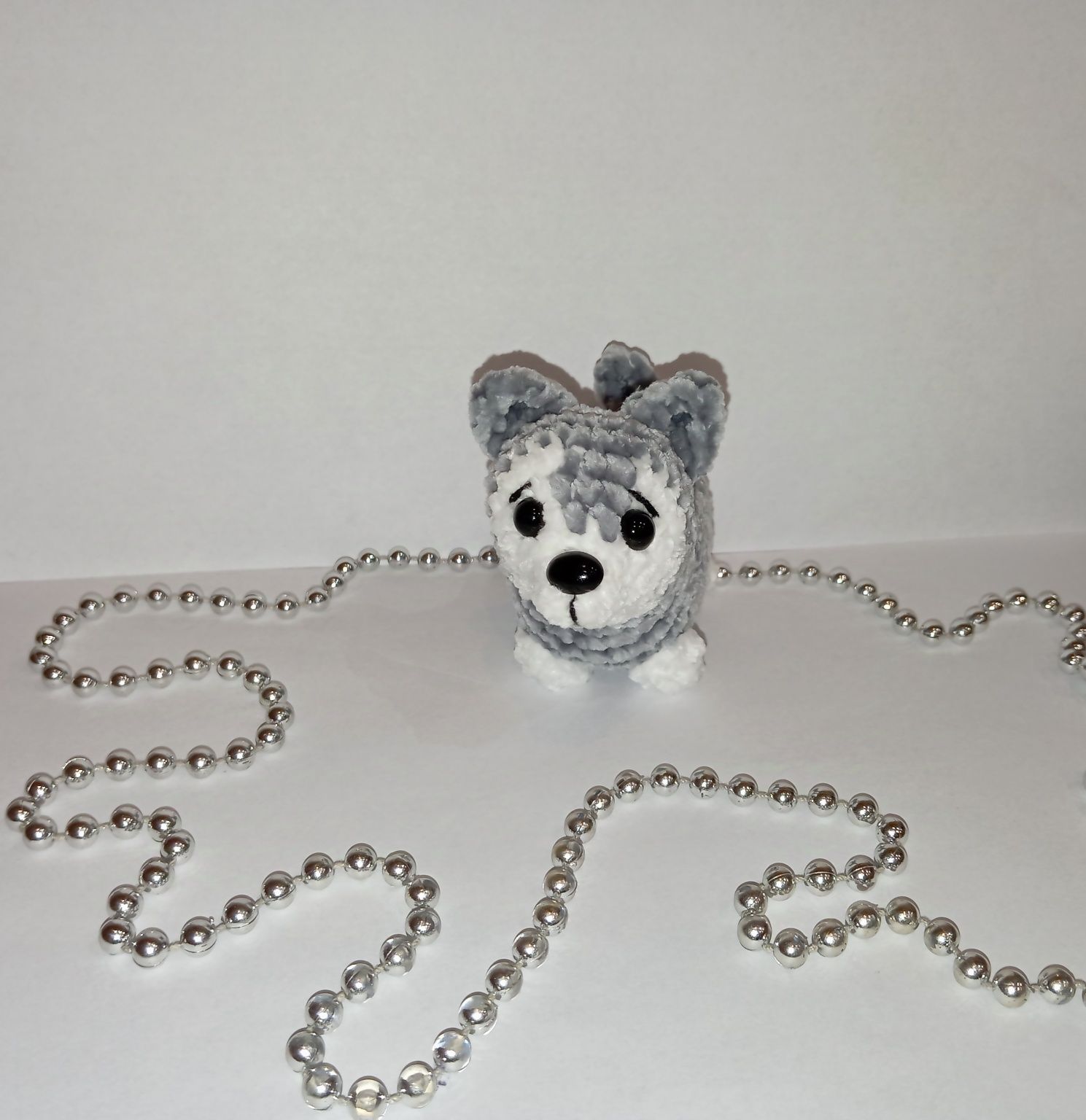 Pies Husky na szydełku handmade amigurumi