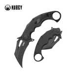 Nóż składany Kubey Wrath Black G10, Blackwashed by MUZI Design