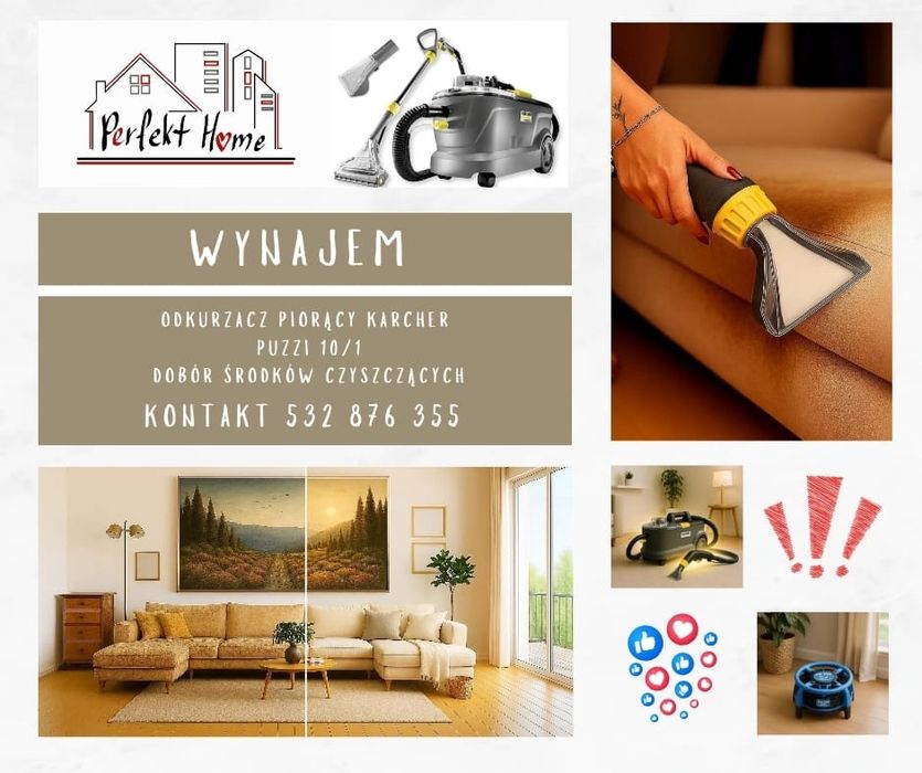 Wypożyczę, wynajem, odkurzacz piorący Karcher + osuszacz