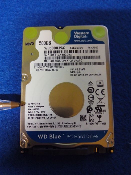 Disco Rigido de 500GB p/ portatil NOVO , WD Blue Novo a estrear