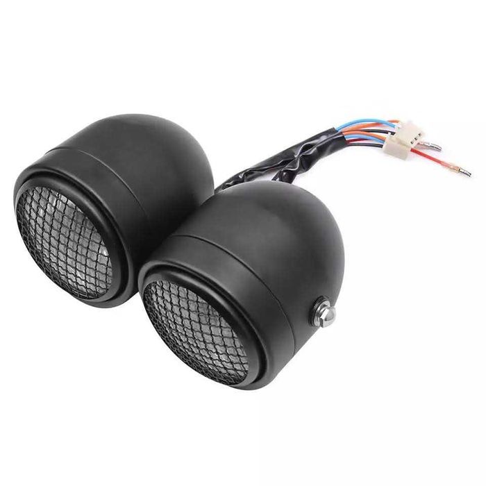 Farol frontal duplo 3.5 pol halogéneo lente transparente rede