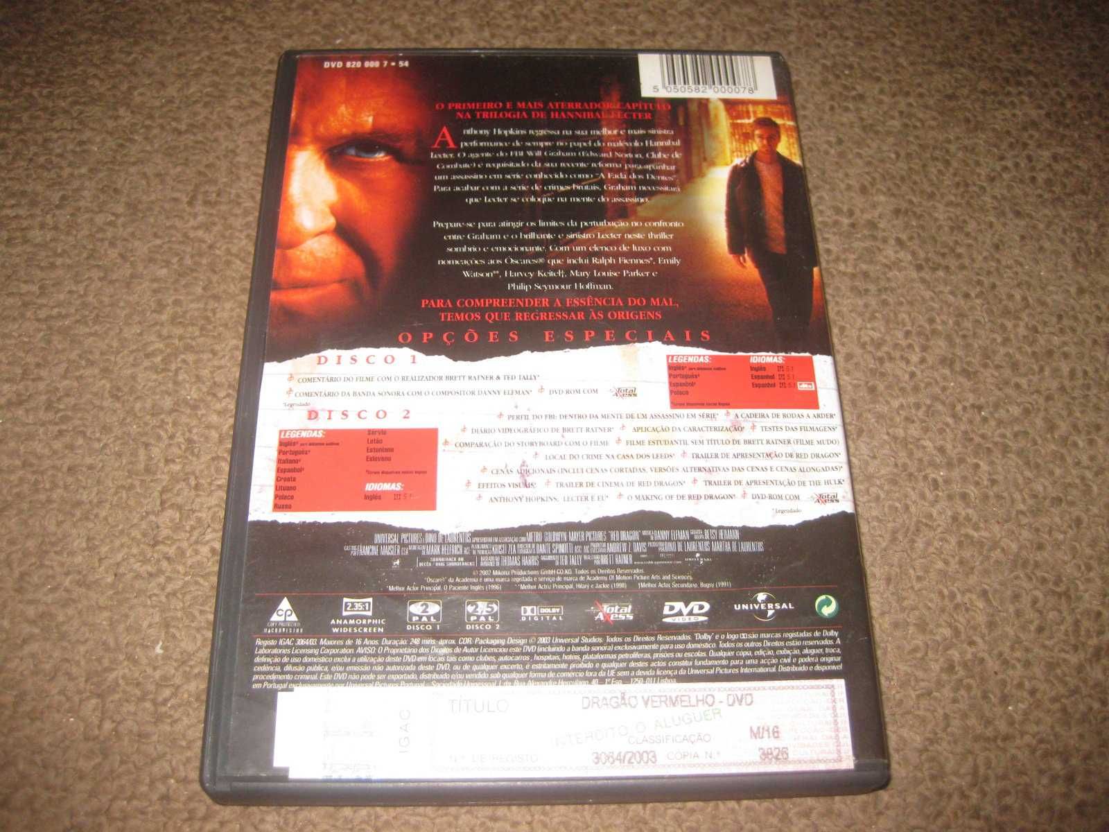 "Dragão Vermelho" com Anthony Hopkins/Edição Especial 2 DVDs