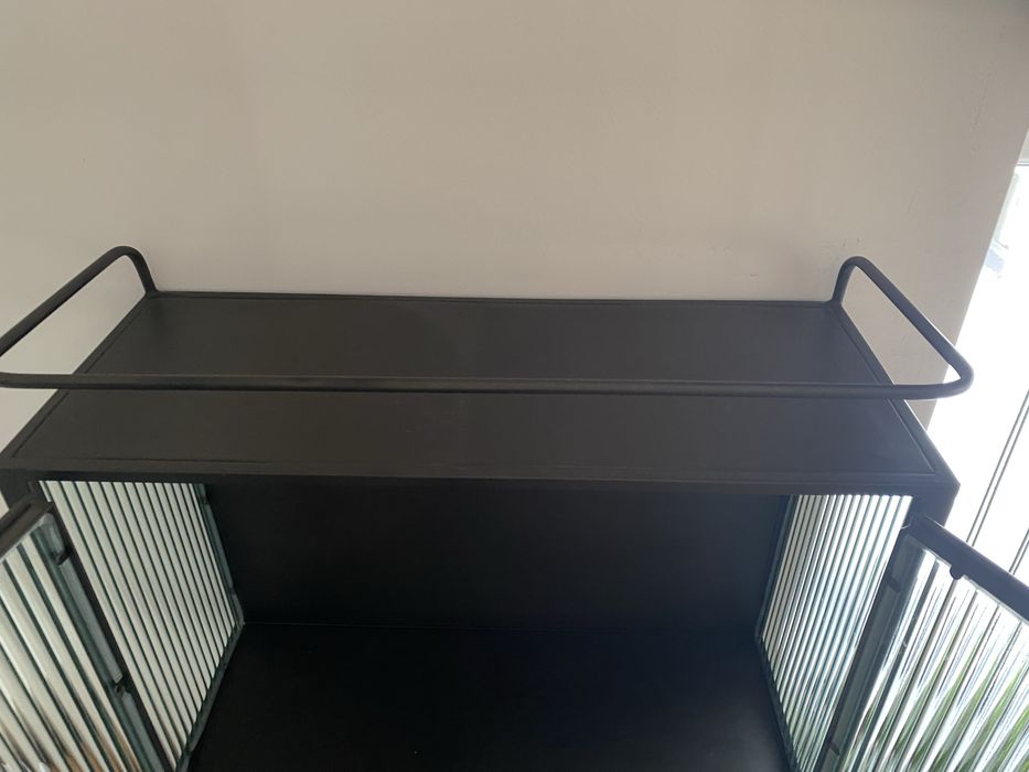 Witryna metalowa LOFT metalowa szkło ryflowane