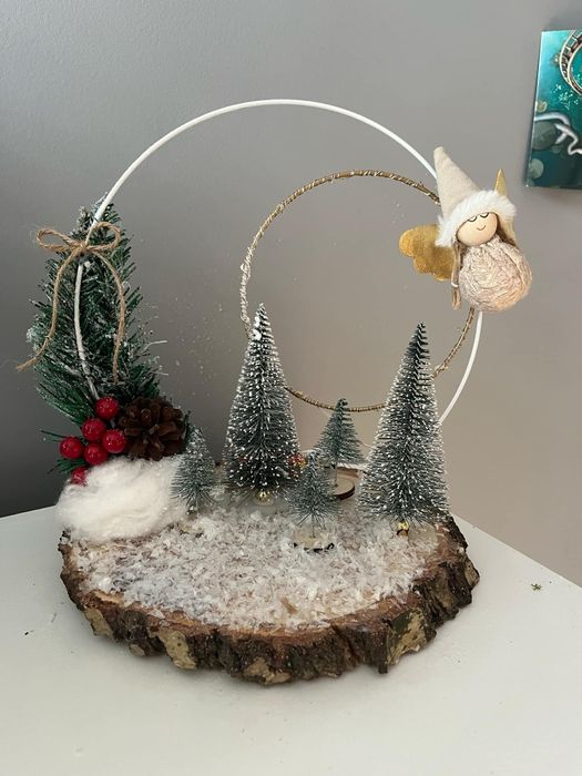 Rękodzieło na plastrze brzozowym