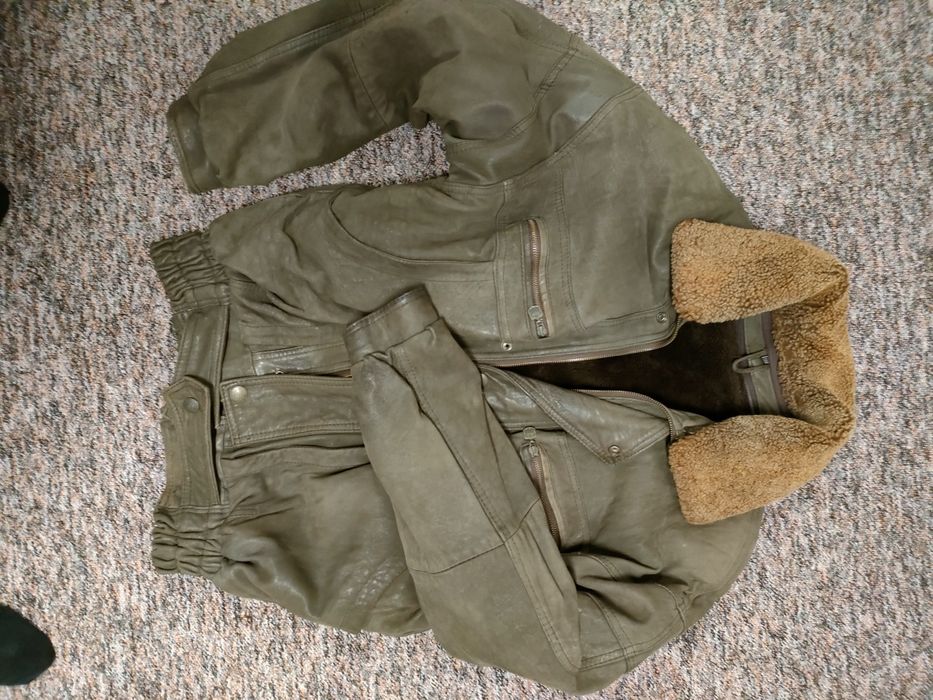 Kurtka męska, pilotka, bomberka MAVERICK, skóra naturalna, nubuk, L