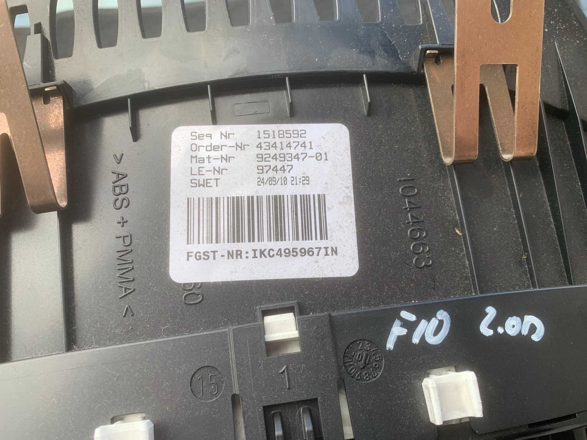 Bmw 520 F10 F11 2.0 N47D20C 184PS licznik zegary 9.249.347 UK