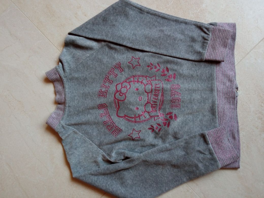 Bluza r.140 Zara  szara  HELLO Kitty rozpinana dziewczynka welur