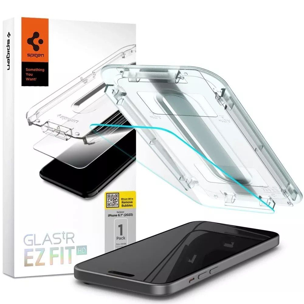 Szkło hartowane Spigen Glas.tR "EZ Fit" do iPhone 15 Clear
