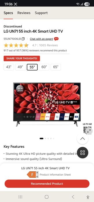 Smart TV LG 55 polegadas