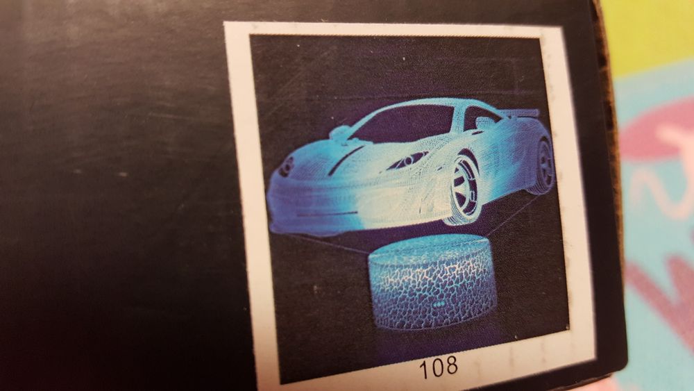 Nowa lampka nocna iluzoryczna 3D USB led samochód wyścigowy