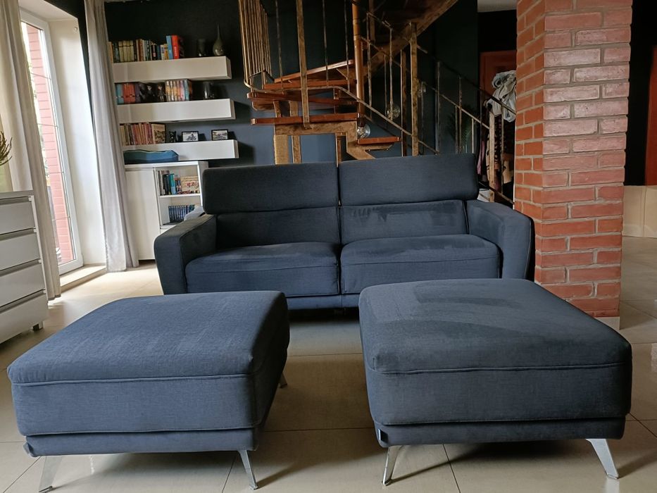 Sofa CAPELLA, 3-osobowa + Fotel + 2 Pufy