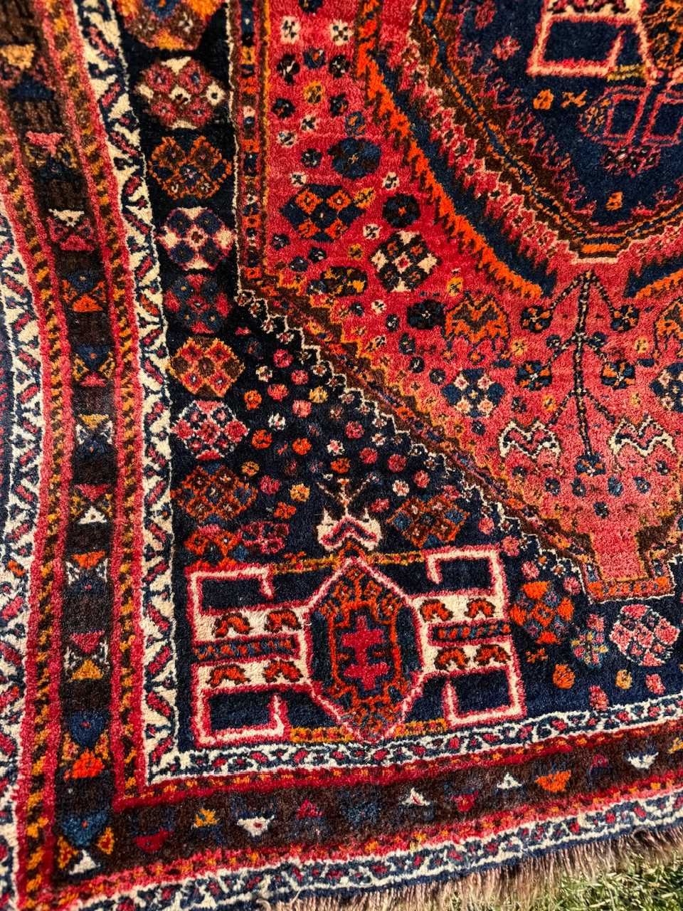 Kaszmirowy wełniany r.tkany dywan perski Shiraz 170x125 galeria 7 tys