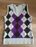 sweter w romby bezrękawnik vintage sweterek kamizelka y2k