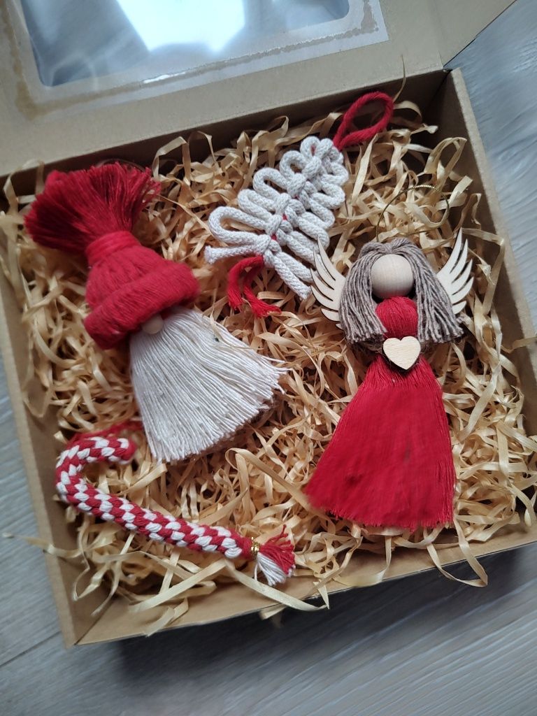 Zestaw ozdób świątecznych na choinkę na prezent handmade