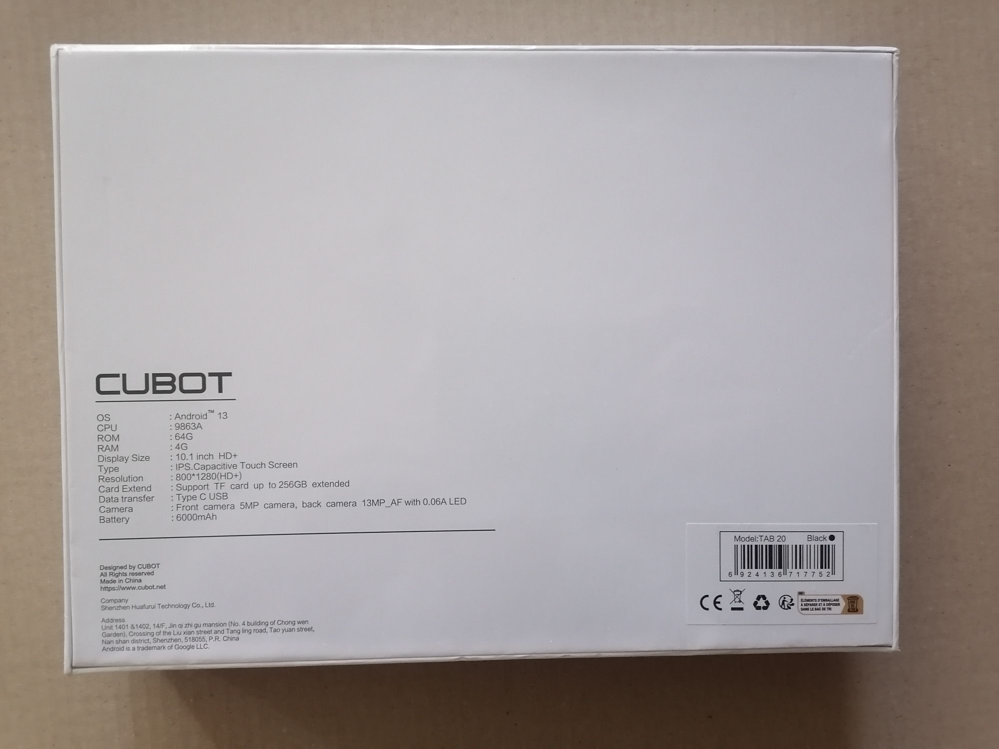 Планшет Cubot TAB 20 10.1" 4Gb/64gb 4G/LTE, 6000 mAh
