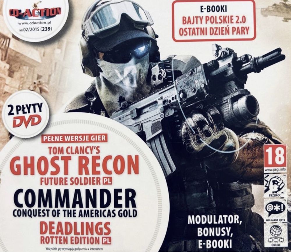 Gry PC CD-Action 2x DVD nr 239: Ghost Recon, Commander, Deadlings